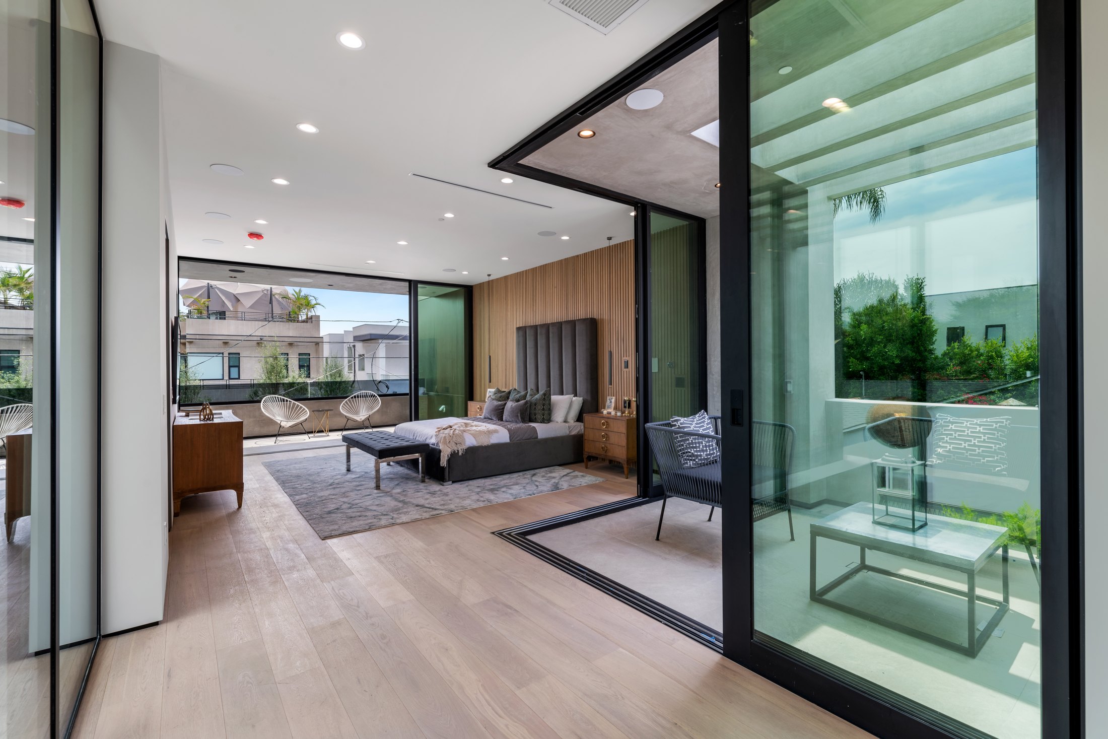 Carefully finished Casa De Flor interior opening onto a terrace